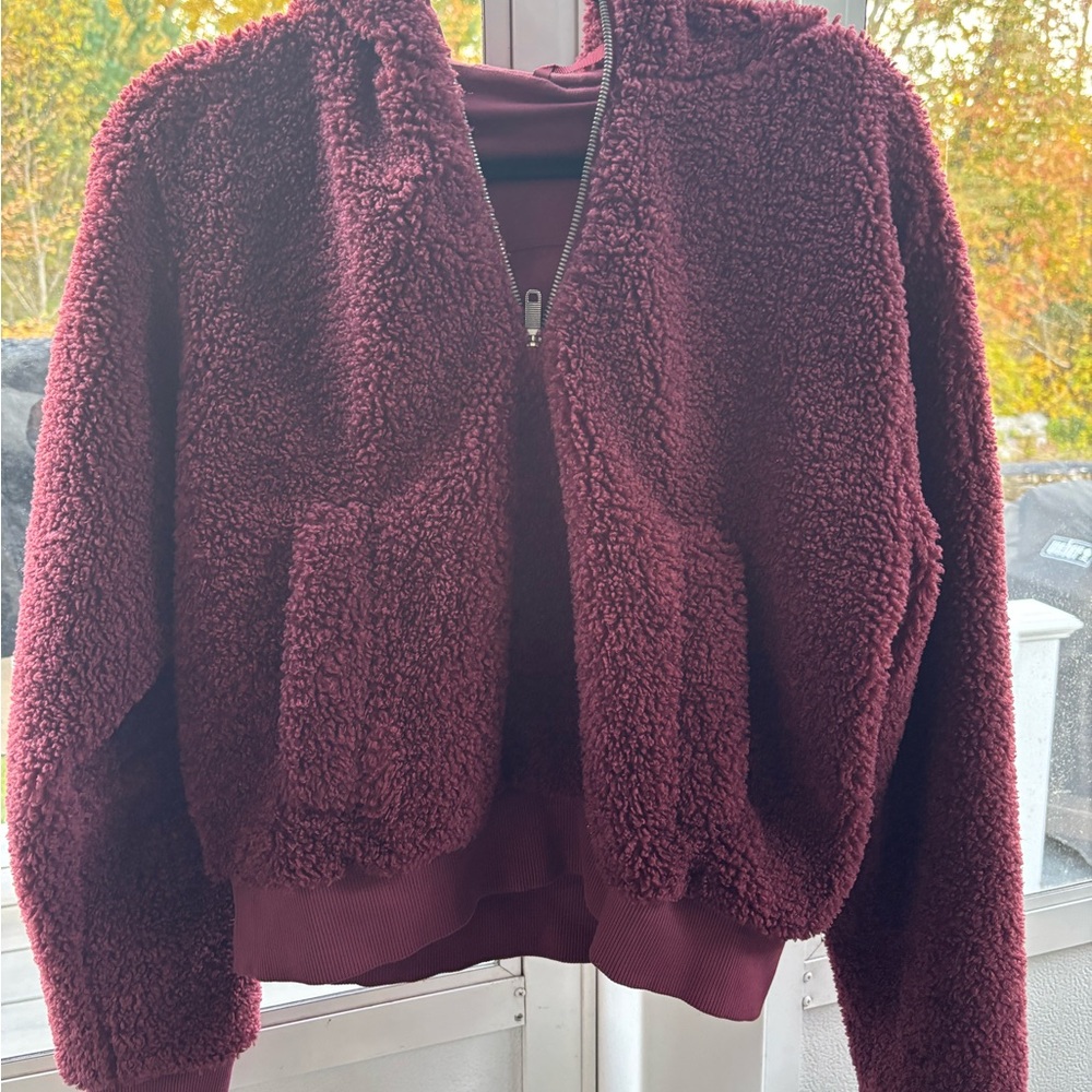 Lululemon Athletica half zip burgundy Teddy Jacket